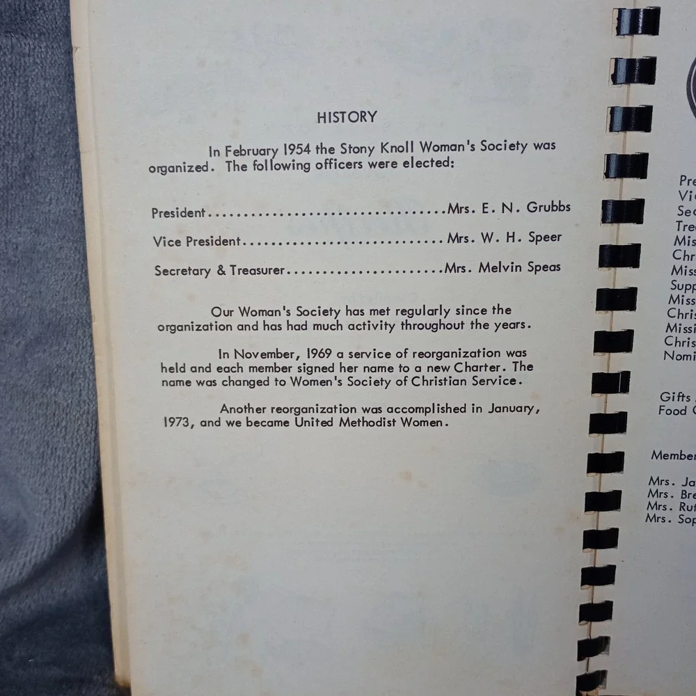 Stony Knoll United‎ Methodist Church Cookbook East Bend, North Carolina 1975